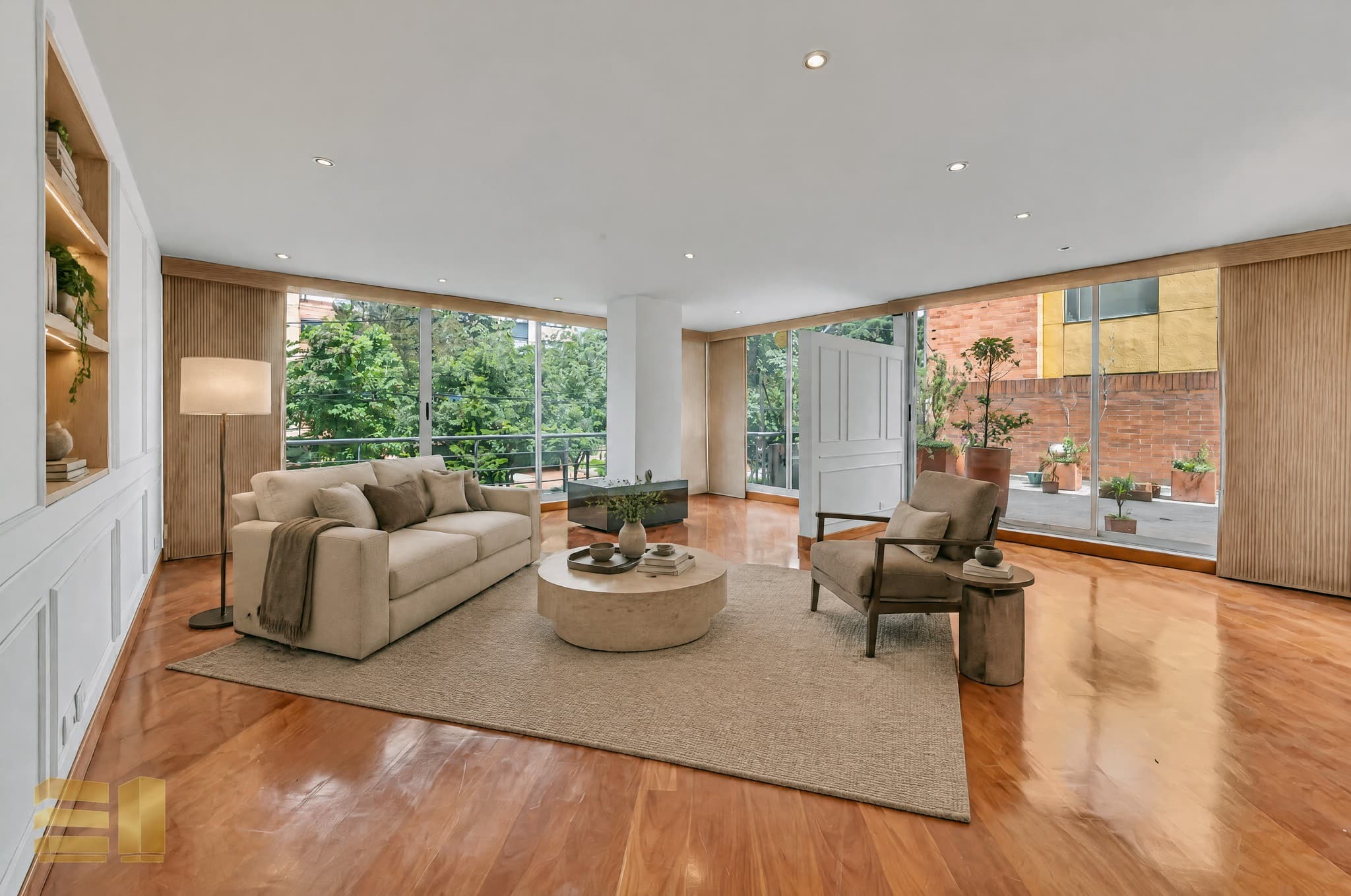 Apartamento en venta, Bogotá, Santa Paula con terraza — imagen 1, amoblado (generado con IA)